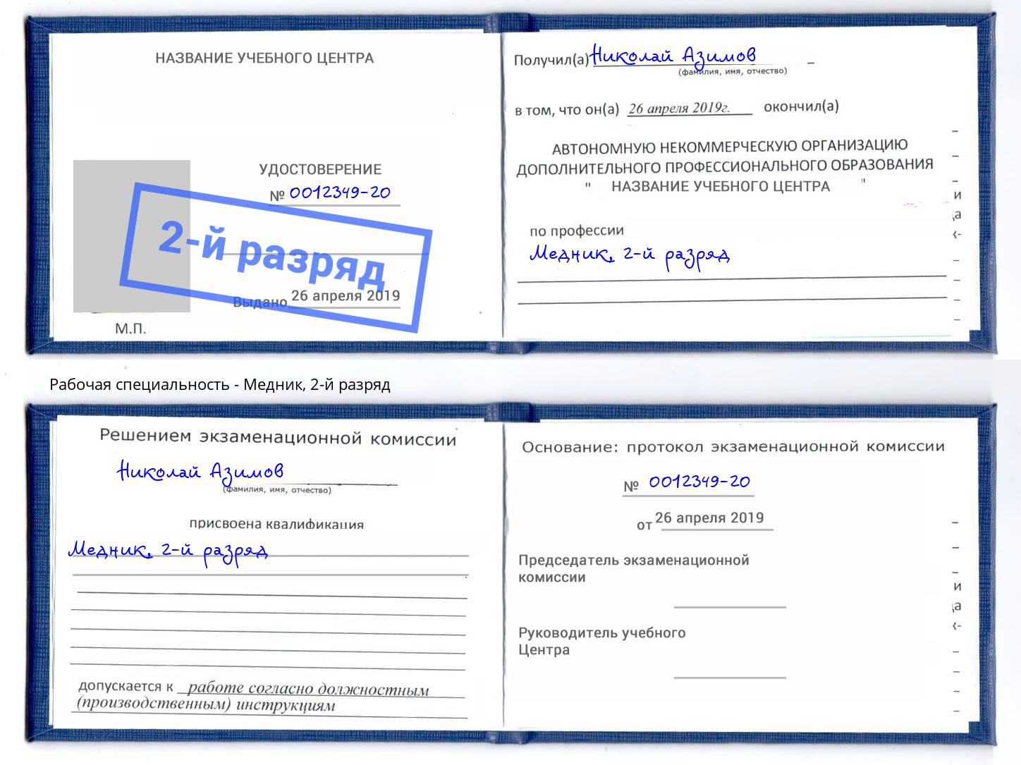 корочка 2-й разряд Медник Глазов